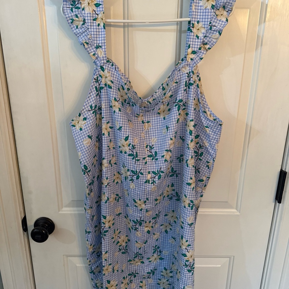 Draper James Floral Blue Gingham Nightgown